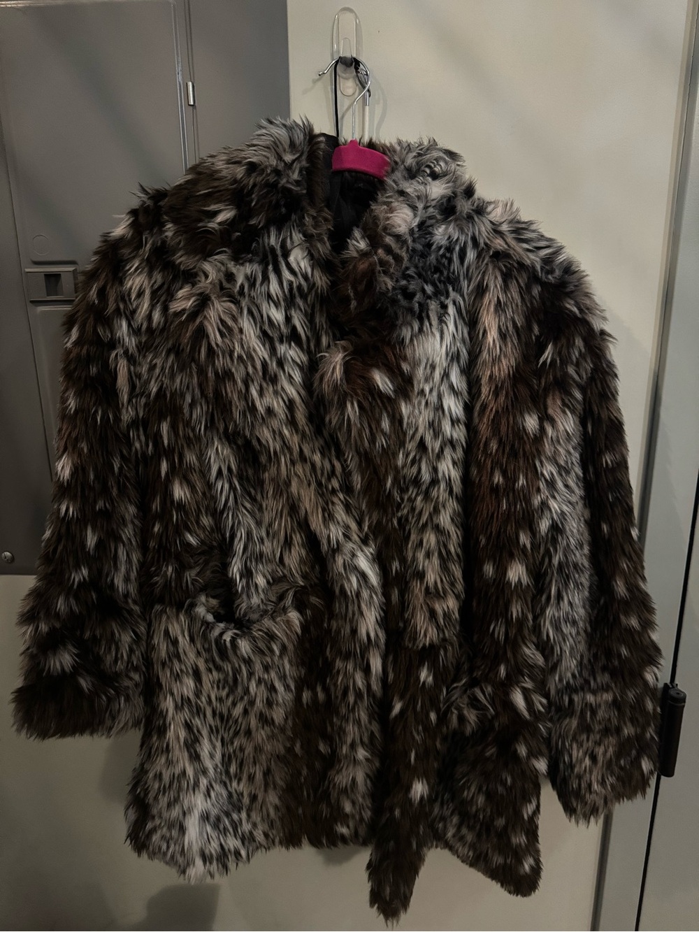 Forever 21 Faux Fur Jacket in Brown & Cream